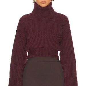 DO NOT BUY HELSA Women's Burgundy Turtleneck Sweater